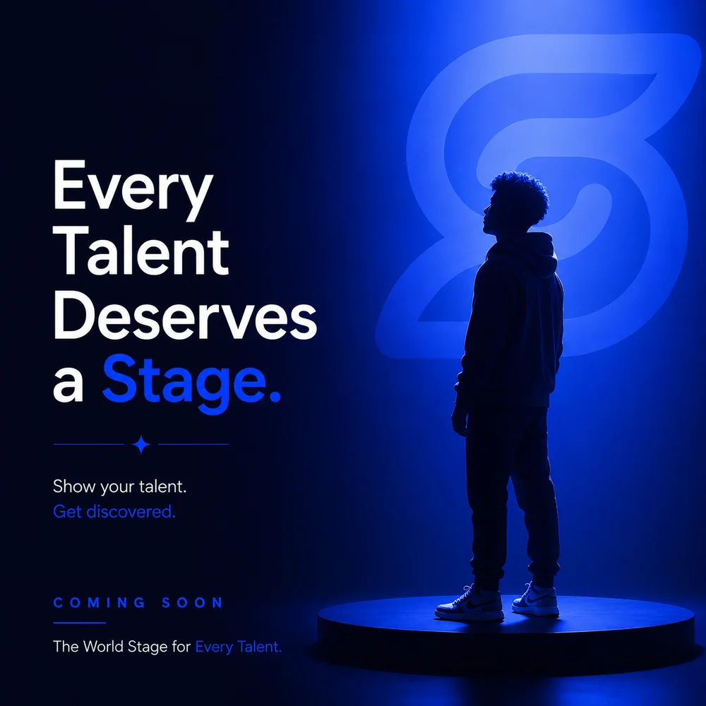 StarApp campaign showing a creator standing on a blue-lit stage